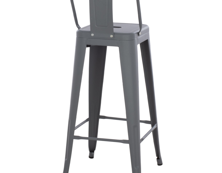ΣΚΑΜΠΟ BAR ME ΠΛΑΤΗ ΜΕΤΑΛΛΙΚΟ MELITA-PRO HM8643.50 ΓΚΡΙ 42x42x100Υεκ.
