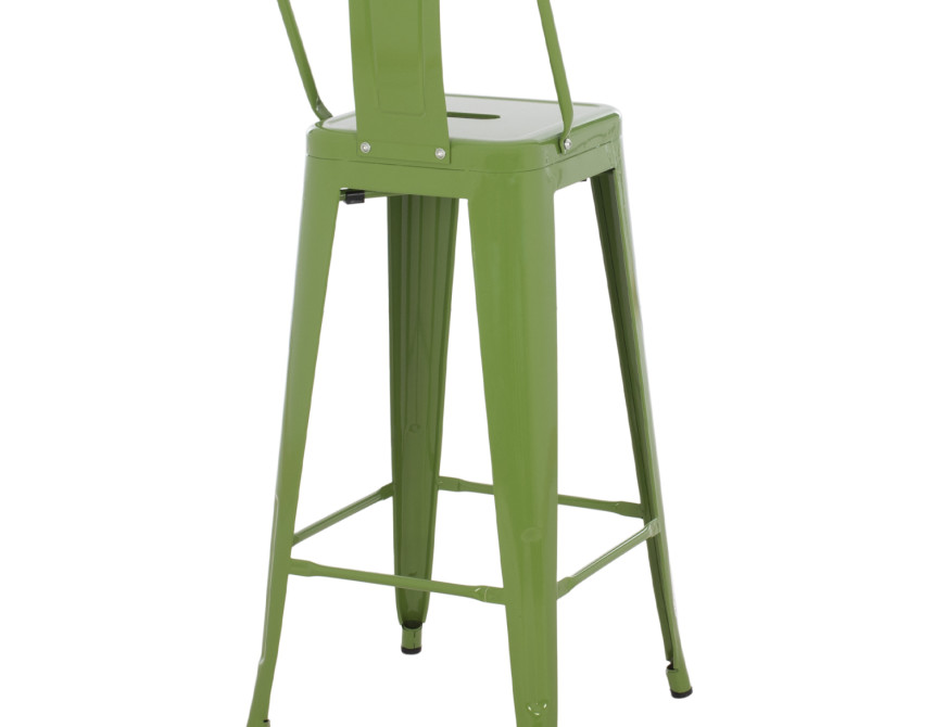 ΣΚΑΜΠΟ BAR ME ΠΛΑΤΗ ΜΕΤΑΛΛΙΚΟ MELITA-PRO HM8643.53 LIGHT OLIVE GREEN 42x42x100Υεκ.