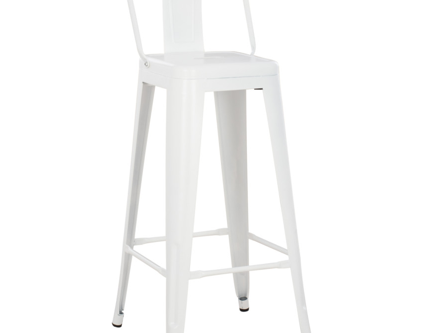 ΣΚΑΜΠΟ BAR ME ΠΛΑΤΗ ΜΕΤΑΛΛΙΚΟ MELITA-PRO HM8643.41 ΛΕΥΚΟ ΜΑΤ 42x42x100Υεκ.