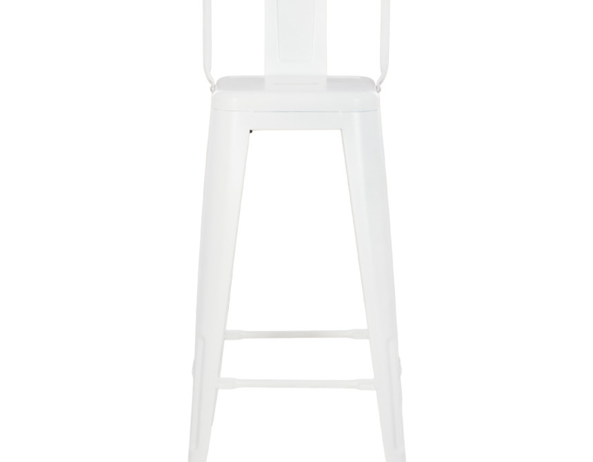 ΣΚΑΜΠΟ BAR ME ΠΛΑΤΗ ΜΕΤΑΛΛΙΚΟ MELITA-PRO HM8643.41 ΛΕΥΚΟ ΜΑΤ 42x42x100Υεκ.