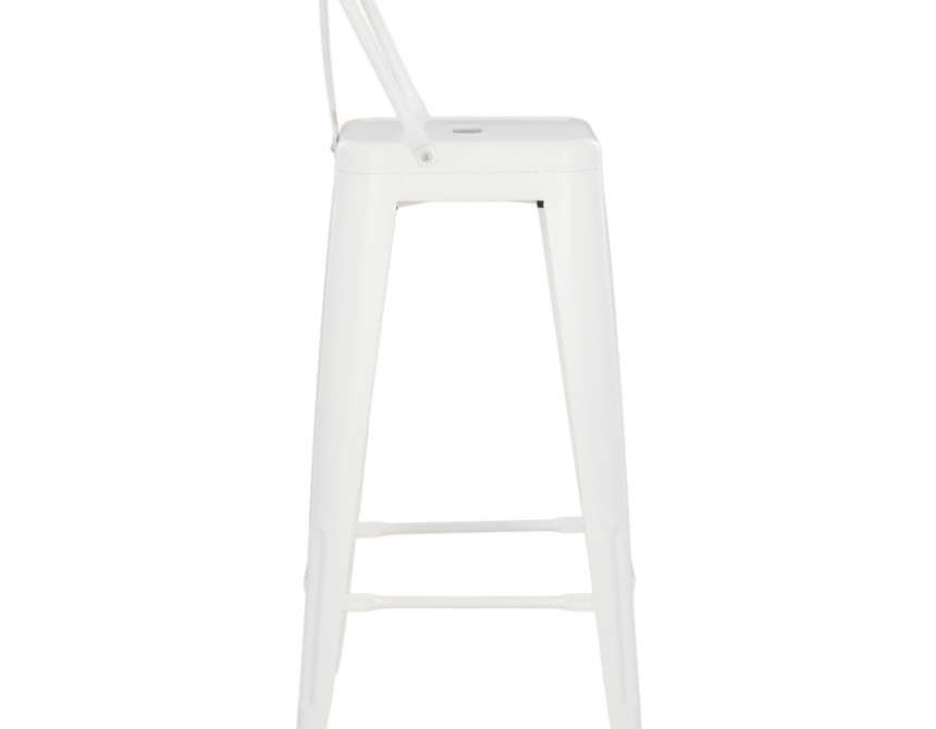 ΣΚΑΜΠΟ BAR ME ΠΛΑΤΗ ΜΕΤΑΛΛΙΚΟ MELITA-PRO HM8643.41 ΛΕΥΚΟ ΜΑΤ 42x42x100Υεκ.