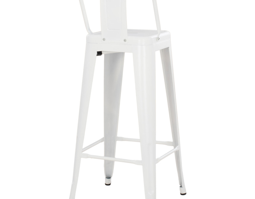 ΣΚΑΜΠΟ BAR ME ΠΛΑΤΗ ΜΕΤΑΛΛΙΚΟ MELITA-PRO HM8643.41 ΛΕΥΚΟ ΜΑΤ 42x42x100Υεκ.