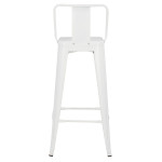 ΣΚΑΜΠΟ BAR ME ΠΛΑΤΗ ΜΕΤΑΛΛΙΚΟ MELITA-PRO HM8643.41 ΛΕΥΚΟ ΜΑΤ 42x42x100Υεκ.