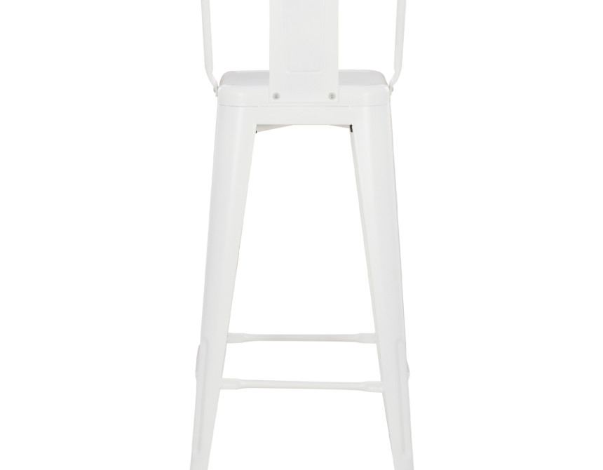 ΣΚΑΜΠΟ BAR ME ΠΛΑΤΗ ΜΕΤΑΛΛΙΚΟ MELITA-PRO HM8643.41 ΛΕΥΚΟ ΜΑΤ 42x42x100Υεκ.