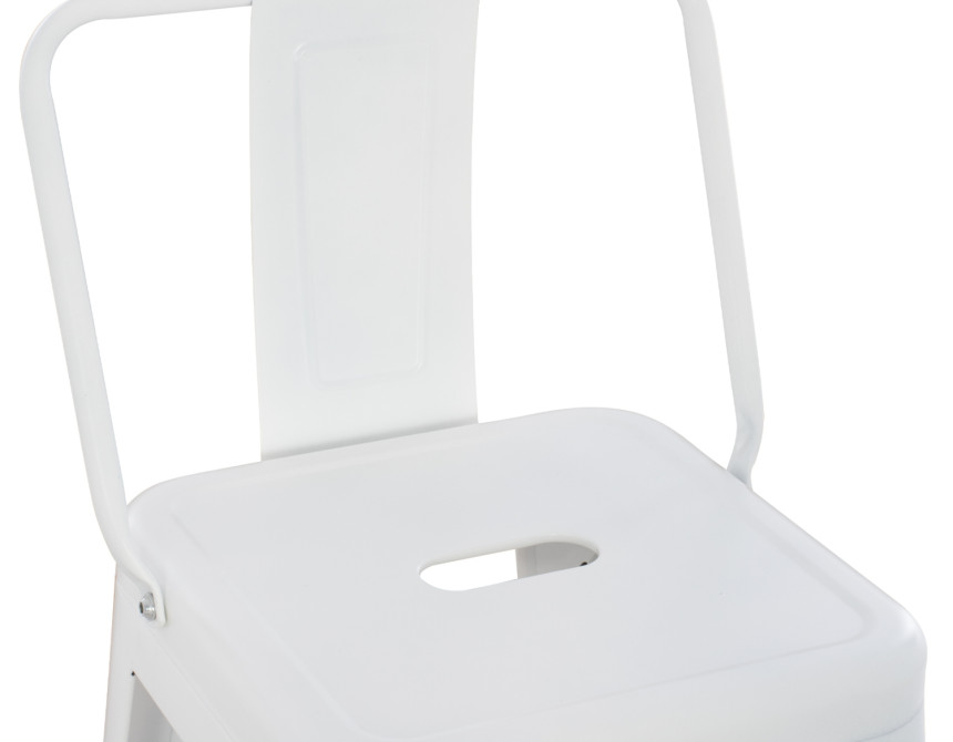 ΣΚΑΜΠΟ BAR ME ΠΛΑΤΗ ΜΕΤΑΛΛΙΚΟ MELITA-PRO HM8643.41 ΛΕΥΚΟ ΜΑΤ 42x42x100Υεκ.