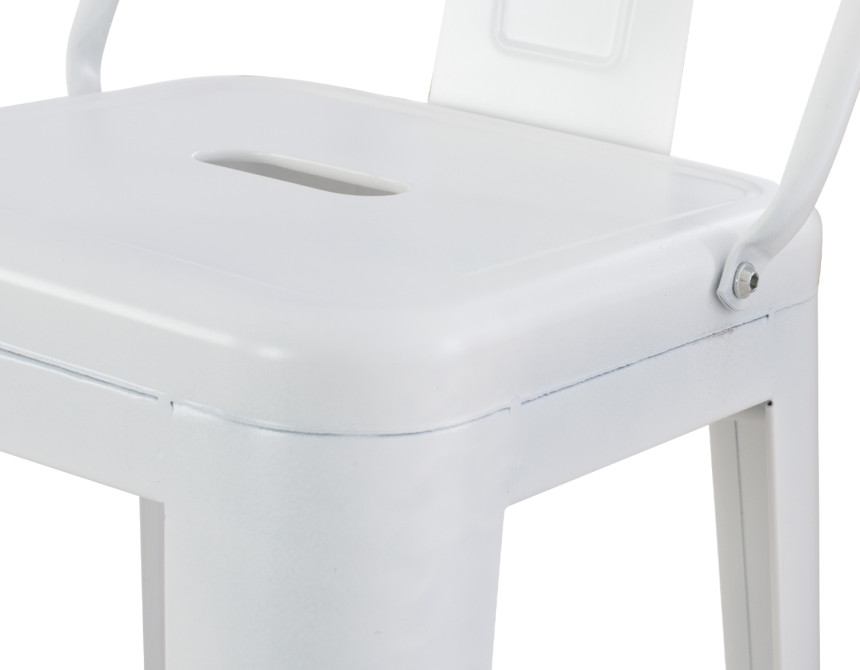 ΣΚΑΜΠΟ BAR ME ΠΛΑΤΗ ΜΕΤΑΛΛΙΚΟ MELITA-PRO HM8643.41 ΛΕΥΚΟ ΜΑΤ 42x42x100Υεκ.