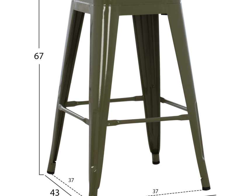 ΣΚΑΜΠΟ ΜΕΣΑΙΟΥ ΥΨΟΥΣ ΜΕΤΑΛΛΙΚΟ MELITA-PRO HM8573.43 DARK OLIVE GREEN 43x43x67Υεκ.