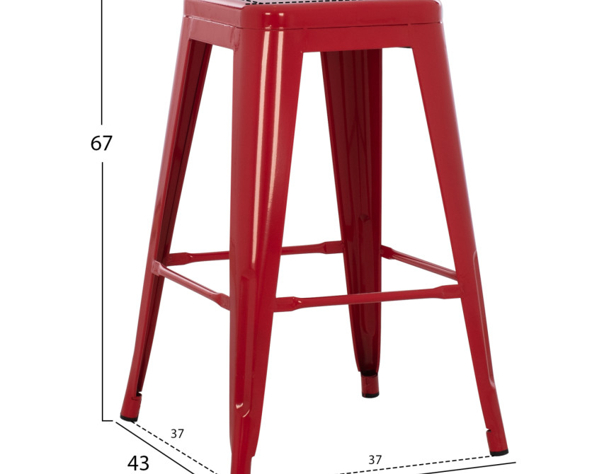 ΣΚΑΜΠΟ ΜΕΣΑΙΟΥ ΥΨΟΥΣ ΜΕΤΑΛΛΙΚΟ MELITA-PRO HM8573.44 ΚΟΚΚΙΝΟ 43x43x67Υεκ.