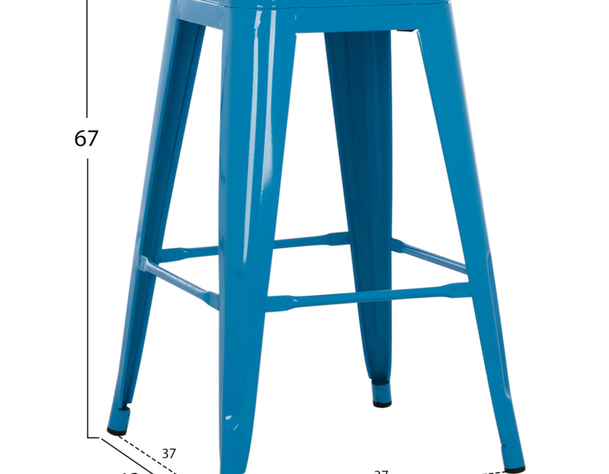 ΣΚΑΜΠΟ ΜΕΣΑΙΟΥ ΥΨΟΥΣ ΜΕΤΑΛΛΙΚΟ MELITA-PRO HM8573.48 ΜΠΛΕ 43x43x67Υεκ.
