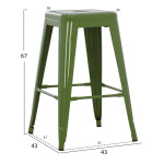 ΣΚΑΜΠΟ ΜΕΣΑΙΟΥ ΥΨΟΥΣ ΜΕΤΑΛΛΙΚΟ MELITA HM8573.53 ΣΕ LIGHT OLIVE GREEN 43x43x67Υεκ.