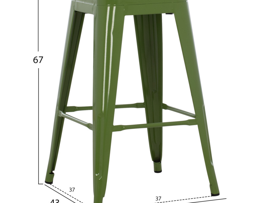 ΣΚΑΜΠΟ ΜΕΣΑΙΟΥ ΥΨΟΥΣ ΜΕΤΑΛΛΙΚΟ MELITA HM8573.53 ΣΕ LIGHT OLIVE GREEN 43x43x67Υεκ.