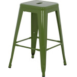 ΣΚΑΜΠΟ ΜΕΣΑΙΟΥ ΥΨΟΥΣ ΜΕΤΑΛΛΙΚΟ MELITA HM8573.53 ΣΕ LIGHT OLIVE GREEN 43x43x67Υεκ.