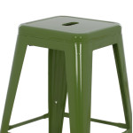 ΣΚΑΜΠΟ ΜΕΣΑΙΟΥ ΥΨΟΥΣ ΜΕΤΑΛΛΙΚΟ MELITA HM8573.53 ΣΕ LIGHT OLIVE GREEN 43x43x67Υεκ.