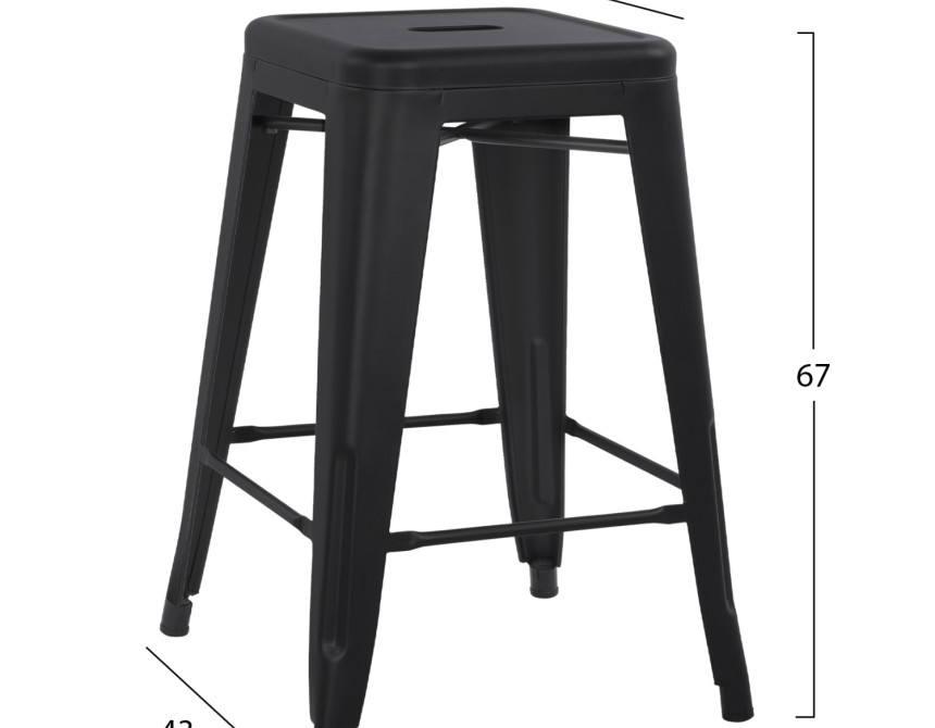 ΣΚΑΜΠΟ ΜΕΣΑΙΟΥ ΥΨΟΥΣ ΜΕΤΑΛΛΙΚΟ MELITA-PRO HM8573.42 ΜΑΥΡΟ ΜΑΤ 43x43x67Υεκ.