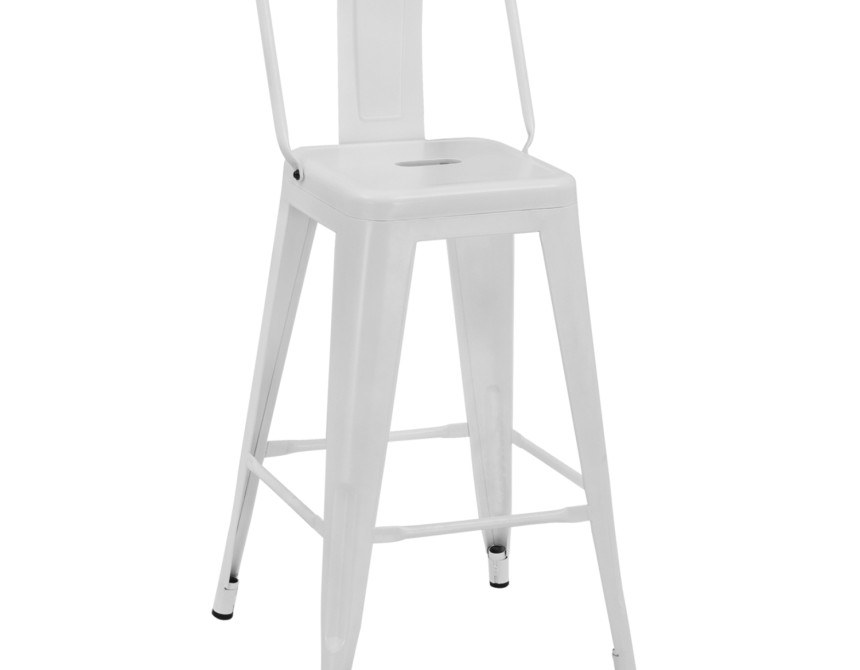 ΣΚΑΜΠΟ ΜΠΑΡ ΜΕΣΑΙΟΥ ΥΨΟΥΣ ΜΕΤΑΛΛΙΚΟ MELITA-PRO HM8574.41 ΛΕΥΚΟ ΜΑΤ 43x43x88Υεκ.