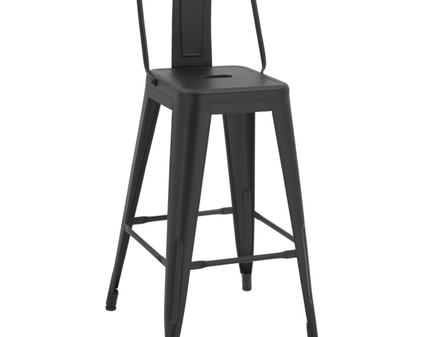 ΣΚΑΜΠΟ ΜΠΑΡ ΜΕΣΑΙΟΥ ΥΨΟΥΣ ΜΕΤΑΛΛΙΚΟ MELITA-PRO HM8574.42 ΜΑΥΡΟ ΜΑΤ 43x43x88Υεκ.