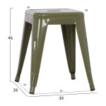 ΣΚΑΜΠΟ ΜΕΤΑΛΛΙΚΟ MELITA HM0096.43 ΣΕ DARK OLIVE ΧΡΩΜΑ 39x39x46Υεκ.