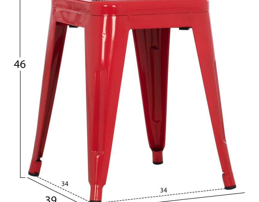 ΣΚΑΜΠΟ ΜΕΤΑΛΛΙΚΟ MELITA HM0096.44 ΣΕ ΚΟΚΚΙΝΟ ΧΡΩΜΑ 39x39x46Υεκ.
