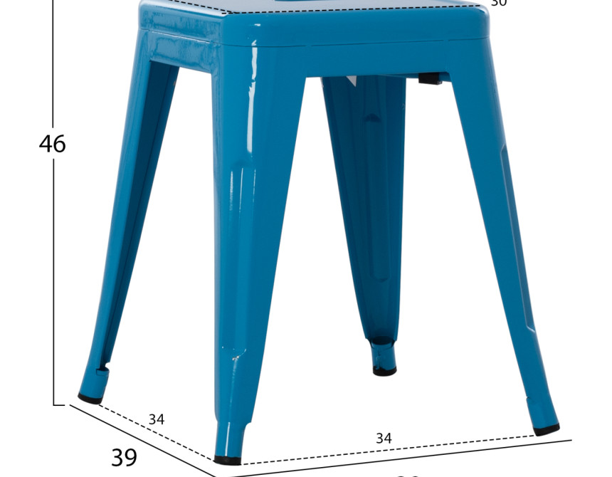 ΣΚΑΜΠΟ ΜΕΤΑΛΛΙΚΟ MELITA HM0096.48 ΣΕ ΜΠΛΕ ΧΡΩΜΑ 39x39x46Υεκ.