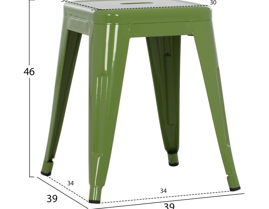 ΣΚΑΜΠΟ ΜΕΤΑΛΛΙΚΟ MELITA HM0096.53 ΣΕ LIGHT OLIVE GREEN ΧΡΩΜΑ 39x39x46Υεκ.
