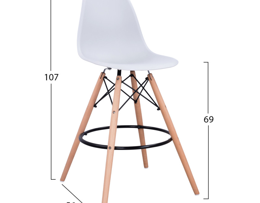 ΣΚΑΜΠΟ ΜΠΑΡ RENATA HM0173.01 ΛΕΥΚΟ 58x56x107Υ εκ.
