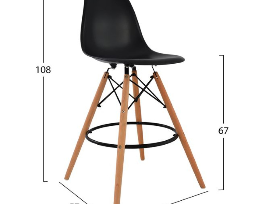 ΣΚΑΜΠΟ ΜΠΑΡ RENATA HM0173.02 ΜΑΥΡΟ 47x50x108Υ εκ.