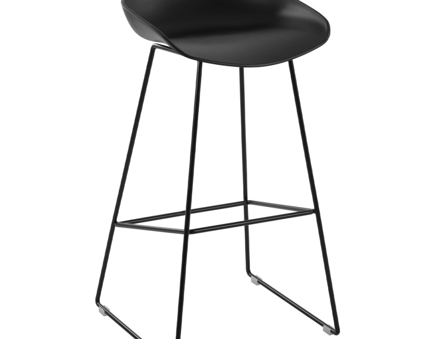 ΣΚΑΜΠΟ ΜΕΤΑΛΛΙΚΟ NAILA HM8450.02 ΜΕ ΚΑΘΙΣΜΑ PP ΜΑΥΡΟ 47x47x83 εκ.