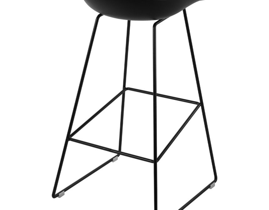 ΣΚΑΜΠΟ ΜΕΤΑΛΛΙΚΟ NAILA HM8450.02 ΜΕ ΚΑΘΙΣΜΑ PP ΜΑΥΡΟ 47x47x83 εκ.