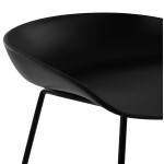 ΣΚΑΜΠΟ ΜΕΤΑΛΛΙΚΟ NAILA HM8450.02 ΜΕ ΚΑΘΙΣΜΑ PP ΜΑΥΡΟ 47x47x83 εκ.