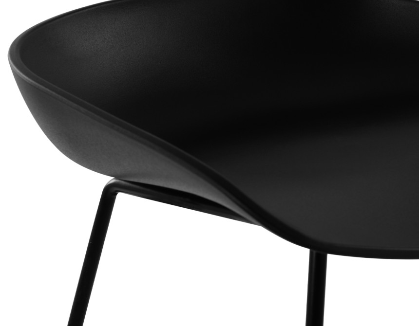 ΣΚΑΜΠΟ ΜΕΤΑΛΛΙΚΟ NAILA HM8450.02 ΜΕ ΚΑΘΙΣΜΑ PP ΜΑΥΡΟ 47x47x83 εκ.