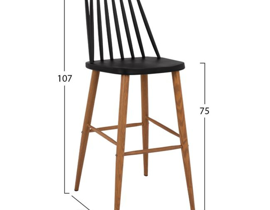 ΣΚΑΜΠΟ ΜΠΑΡ HM8459.02 VANESSA ΣΕ ΜΑΥΡΟ ΧΡΩΜΑ 43x49x107 εκ.