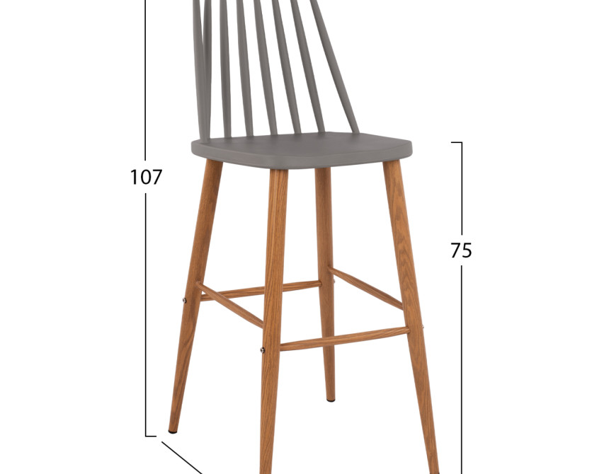 ΣΚΑΜΠΟ ΜΠΑΡ HM8459.10 VANESSA ΣΕ ΓΚΡΙ ΧΡΩΜΑ 43x49x107 εκ.