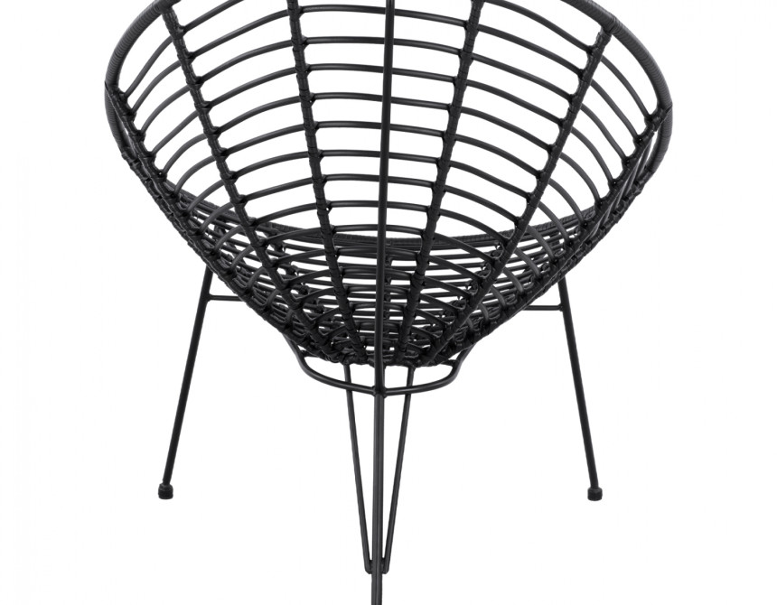 ΠΟΛΥΘΡΟΝΑ ΤΥΠΟΥ ΦΩΛΙΑ ΜΕΤΑΛΛΙΚΗ ALLEGRA HM5458.02 ΜΕ ΜΑΥΡΟ WICKER 73x83x86Υ εκ.