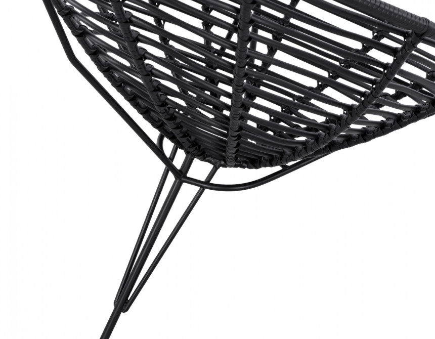 ΠΟΛΥΘΡΟΝΑ ΤΥΠΟΥ ΦΩΛΙΑ ΜΕΤΑΛΛΙΚΗ ALLEGRA HM5458.02 ΜΕ ΜΑΥΡΟ WICKER 73x83x86Υ εκ.