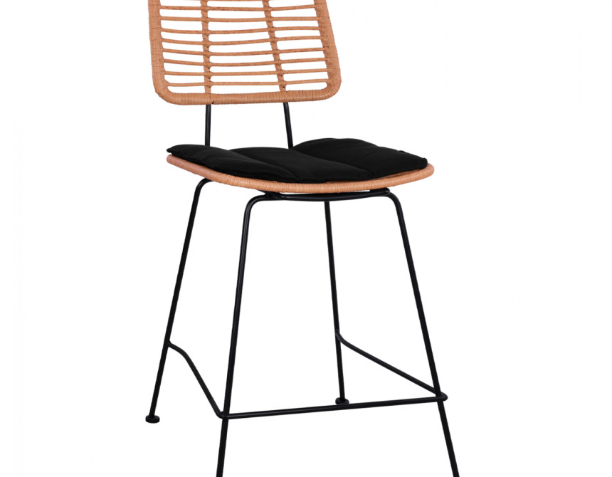 ΣΚΑΜΠΟ ΜΕΣΑΙΟΥ ΥΨΟΥΣ ALLEGRA HM5644 ΜΕΤΑΛΛΙΚΟ ΜΕ WICKER ΣΕ ΜΠΕΖ ΑΠΟΧΡΩΣΗ 55x56x107 εκ.