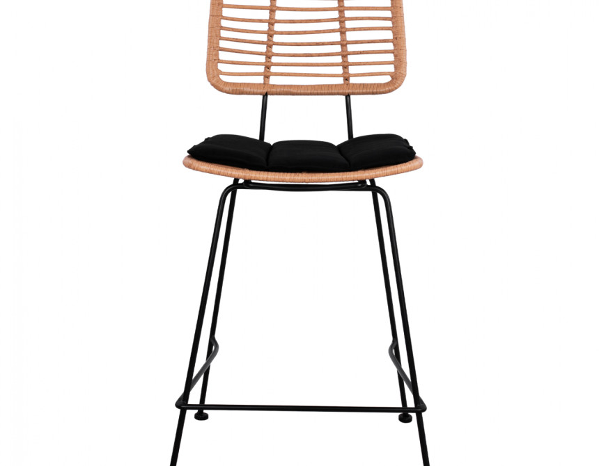 ΣΚΑΜΠΟ ΜΕΣΑΙΟΥ ΥΨΟΥΣ ALLEGRA HM5644 ΜΕΤΑΛΛΙΚΟ ΜΕ WICKER ΣΕ ΜΠΕΖ ΑΠΟΧΡΩΣΗ 55x56x107 εκ.