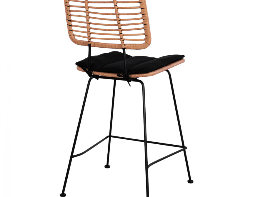 ΣΚΑΜΠΟ ΜΕΣΑΙΟΥ ΥΨΟΥΣ ALLEGRA HM5644 ΜΕΤΑΛΛΙΚΟ ΜΕ WICKER ΣΕ ΜΠΕΖ ΑΠΟΧΡΩΣΗ 55x56x107 εκ.