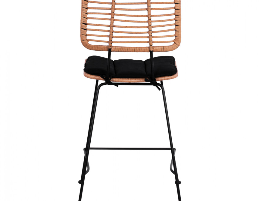 ΣΚΑΜΠΟ ΜΕΣΑΙΟΥ ΥΨΟΥΣ ALLEGRA HM5644 ΜΕΤΑΛΛΙΚΟ ΜΕ WICKER ΣΕ ΜΠΕΖ ΑΠΟΧΡΩΣΗ 55x56x107 εκ.