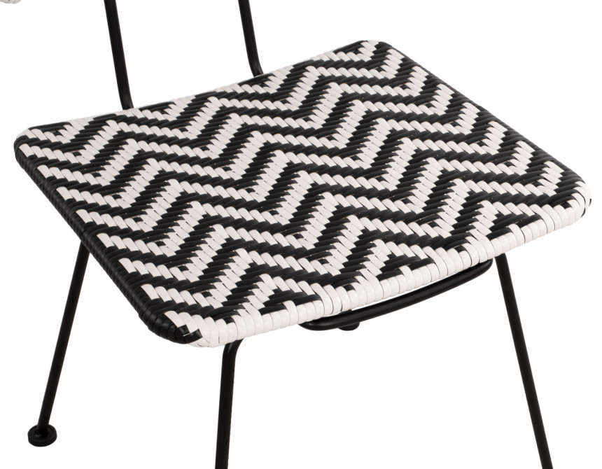 ΚΑΡΕΚΛΑ ΜΕΤΑΛΛΙΚΗ ALLEGRA HM5693 ΜΕ WICKER ΜΑΥΡΟ-ΛΕΥΚΟ 46x56x88Υ εκ.