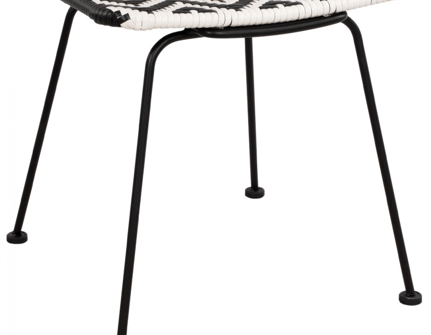 ΚΑΡΕΚΛΑ ΜΕΤΑΛΛΙΚΗ ALLEGRA HM5693 ΜΕ WICKER ΜΑΥΡΟ-ΛΕΥΚΟ 46x56x88Υ εκ.