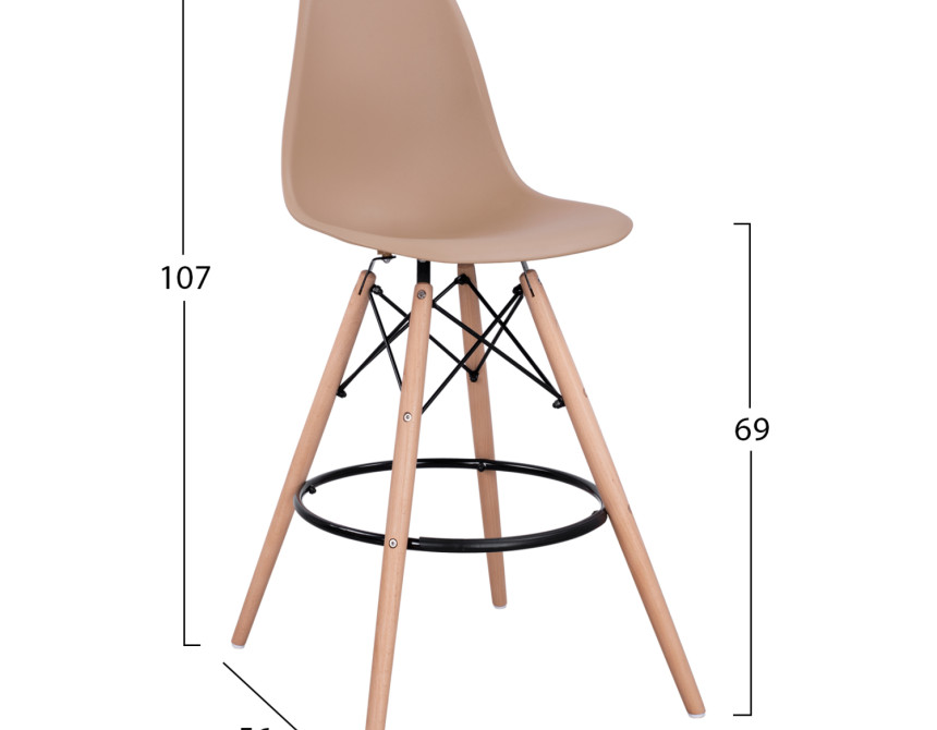 ΣΚΑΜΠΟ ΜΠΑΡ RENATA HM0173.45 ΚΑΠΟΥΤΣΙΝΟ 58x56x107Υ εκ.