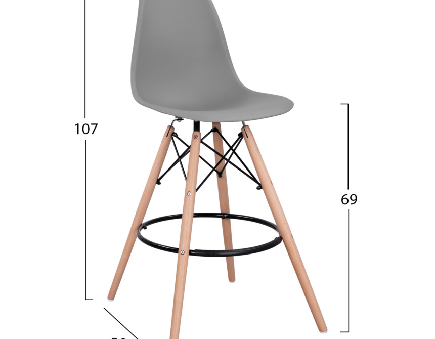 ΣΚΑΜΠΟ ΜΠΑΡ RENATA HM0173.10 ΓΚΡΙ 58x56x107Υ εκ.