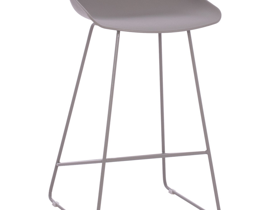 ΣΚΑΜΠΟ ΜΠΑΡ NAILA HM9299.10 ΓΚΡΙ ΜΕΣΑΙΟΥ ΥΨΟΥΣ 44x44x74Yεκ.
