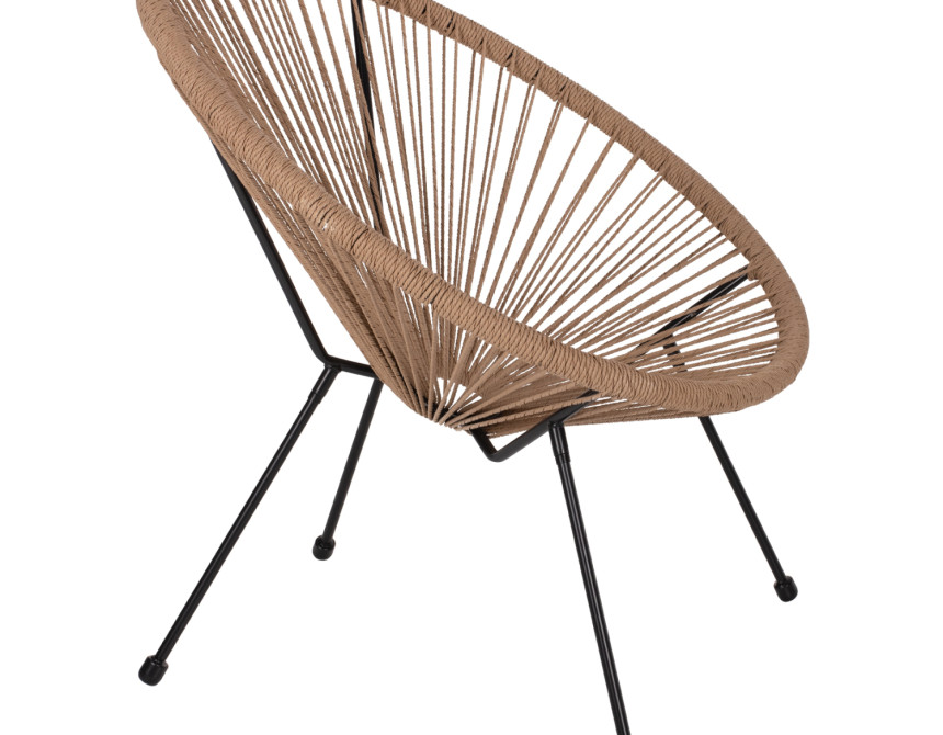 ΠΟΛΥΘΡΟΝΑ ACAPULCO Τ. ΦΩΛΙΑ ΜΕΤΑΛΛΟ ΜΑΥΡΟ ΜΕ TWISTED WICKER HM5871.01 70x73x79 εκ.