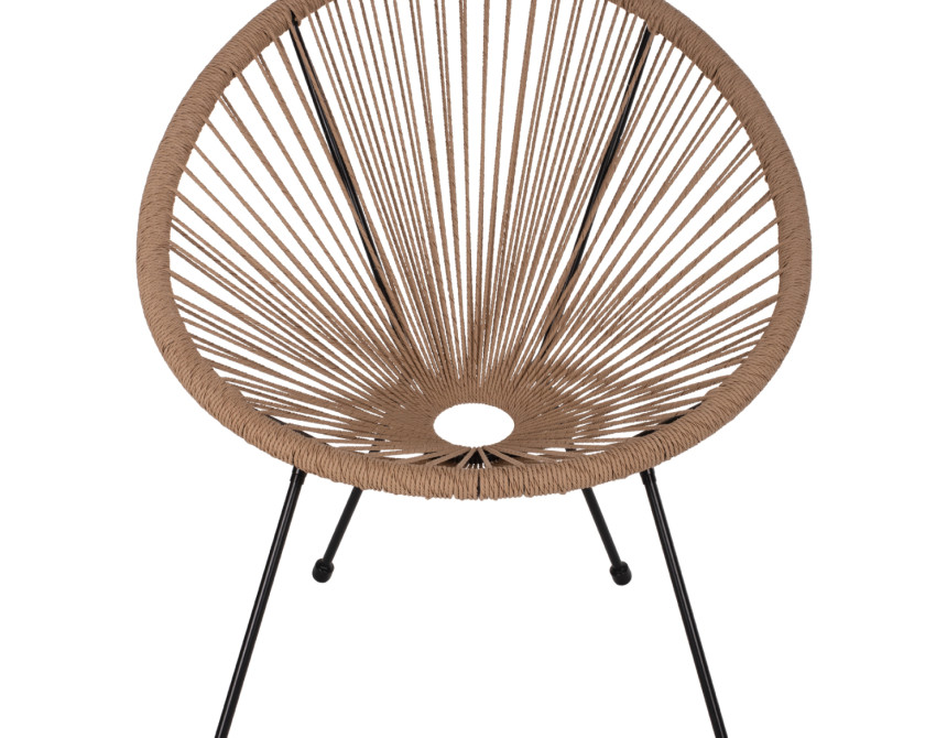 ΠΟΛΥΘΡΟΝΑ ACAPULCO Τ. ΦΩΛΙΑ ΜΕΤΑΛΛΟ ΜΑΥΡΟ ΜΕ TWISTED WICKER HM5871.01 70x73x79 εκ.