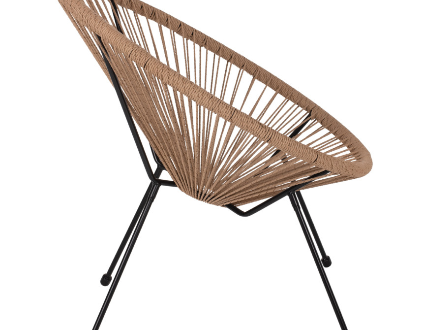 ΠΟΛΥΘΡΟΝΑ ACAPULCO Τ. ΦΩΛΙΑ ΜΕΤΑΛΛΟ ΜΑΥΡΟ ΜΕ TWISTED WICKER HM5871.01 70x73x79 εκ.
