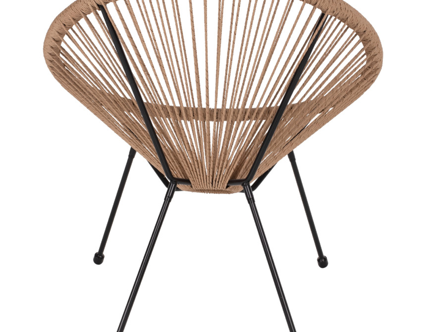 ΠΟΛΥΘΡΟΝΑ ACAPULCO Τ. ΦΩΛΙΑ ΜΕΤΑΛΛΟ ΜΑΥΡΟ ΜΕ TWISTED WICKER HM5871.01 70x73x79 εκ.
