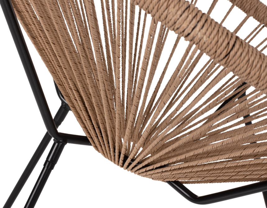 ΠΟΛΥΘΡΟΝΑ ACAPULCO Τ. ΦΩΛΙΑ ΜΕΤΑΛΛΟ ΜΑΥΡΟ ΜΕ TWISTED WICKER HM5871.01 70x73x79 εκ.