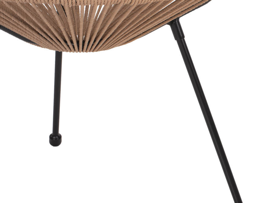 ΤΡΑΠΕΖΙ ΒΟΗΘΗΤΙΚΟ ALLEGRA ΜΑΥΡΟ ΜΕΤΑΛΛΟ  ME TWISTED WICKER ΦΥΣΙΚΟ HM5873.01 Φ47Χ45Υεκ.