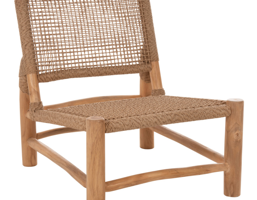 ΚΑΡΕΚΛΑ LONDER HM5986 ΞΥΛΟ TEAK ΣΕ ΦΥΣΙΚΟ ΚΑΙ ΣΥΝΘΕΤΙΚΟ RATTAN 63x77x77Υεκ.
